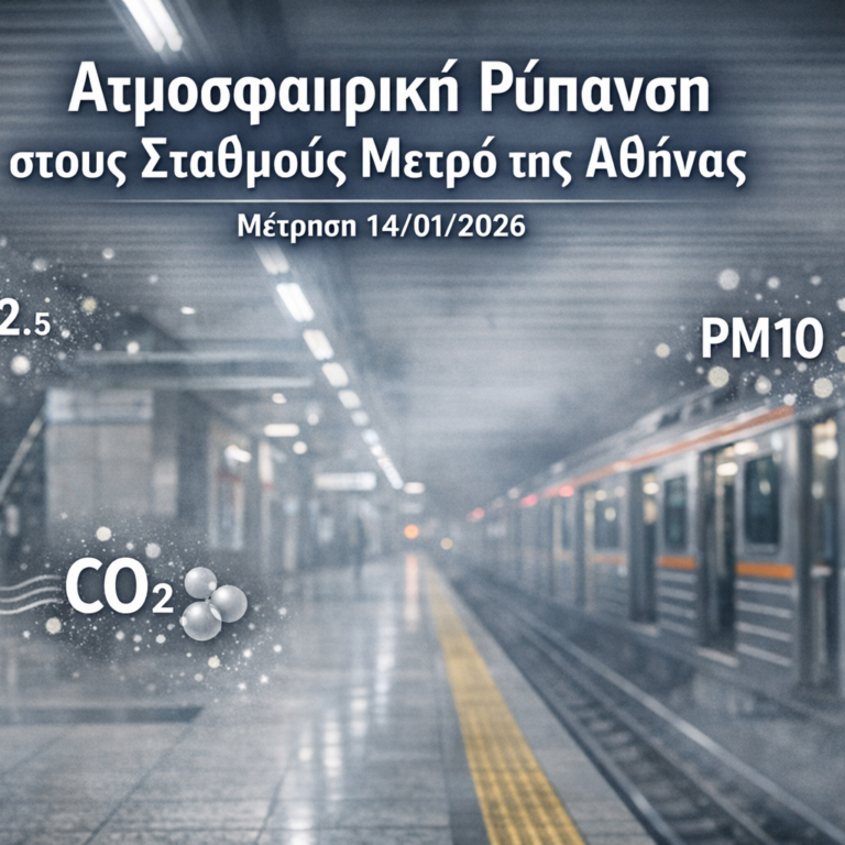 Επιτόπιες  μετρήσεις  ατμοσφαιρικής ρύπανσης στους σταθμούς του Μετρό  της  Αθήνας, στις 14/01/2026.